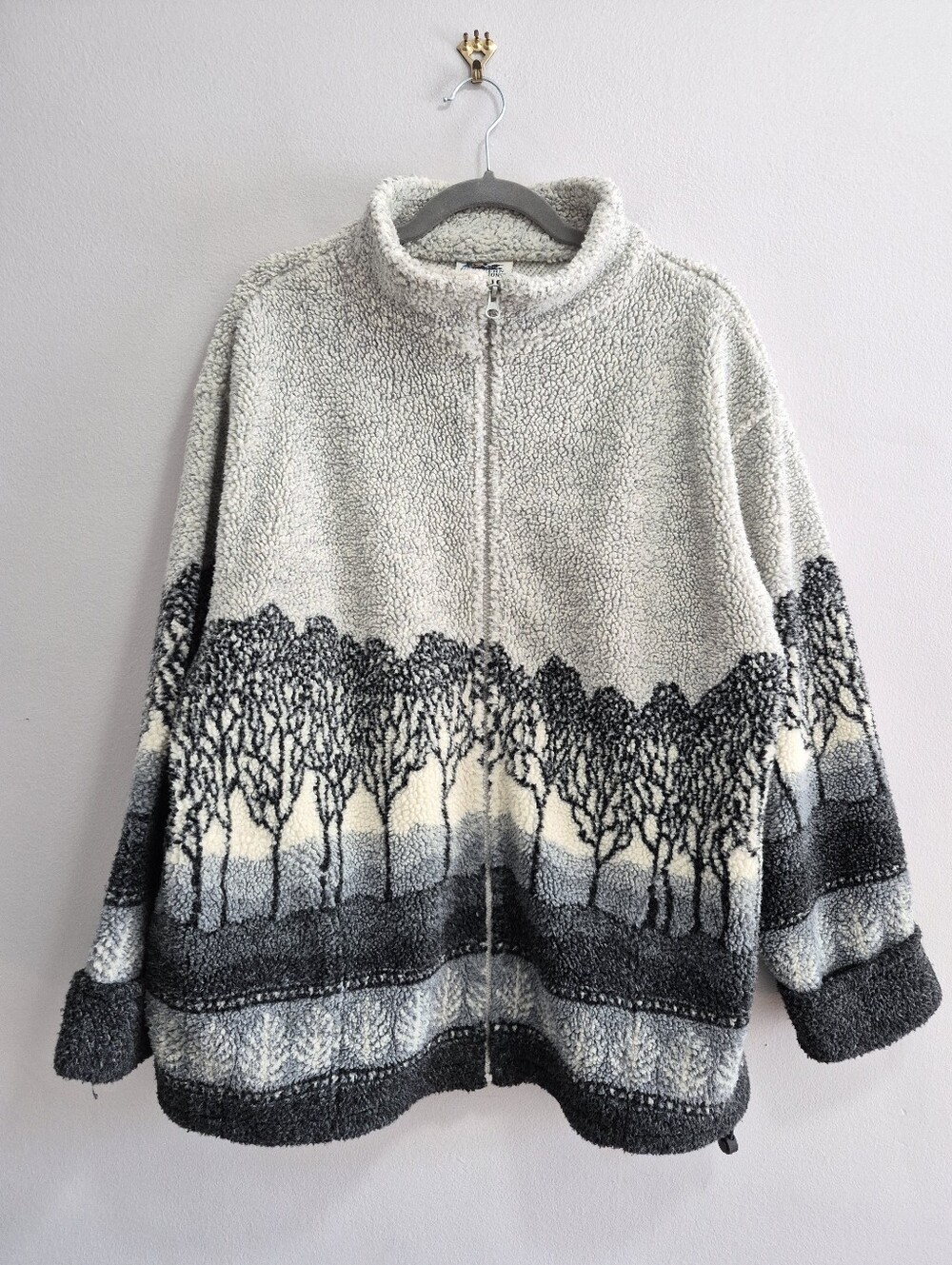 Vintage Northern Reflections Oversized Fleece Florest Jacket Size Large